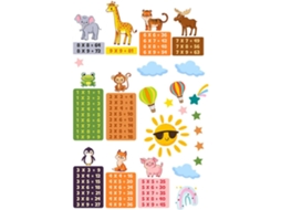 Adesivos Parede Animais Tabuada Decoração Quartos Meninos Meninas Educativos Autoadesivos Coloridos Grande GOKOCO