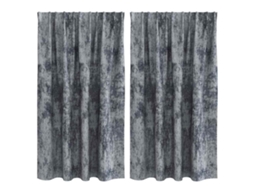 Conjunto 2 Cortinas De Veludo Vidaxl Cinzento Veludo (140 X 140 Cm)