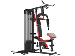 Máquina Multi Estação Ajustável De Musculação Com Placas De Peso De 45 Kg 225x175x200 Cm Preto