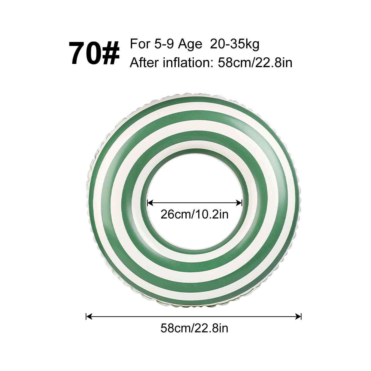 (70) Boia circular inflável para piscina, listras clássicas, adequada para piscinas.