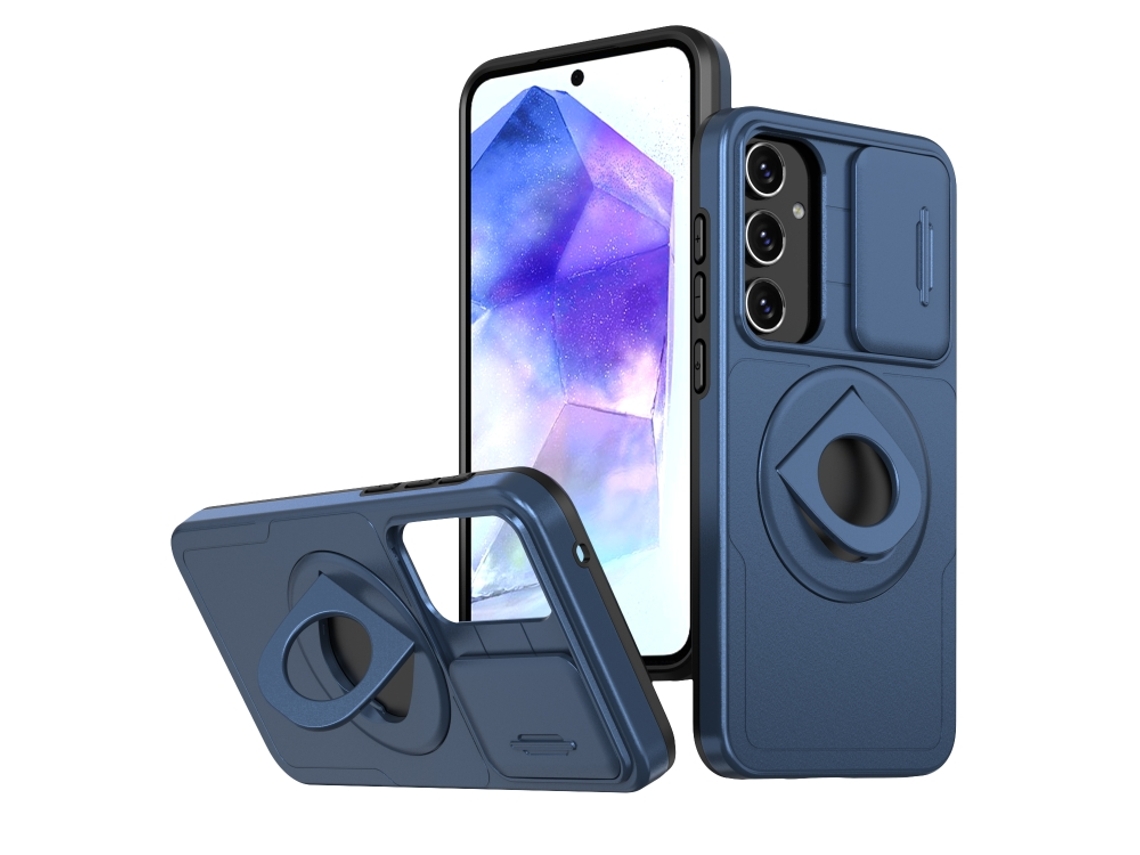 Capa Zruxe Compativel Com Samsung Galaxy A35 (camshield - Magsafe - Anel - Armor - Azul)