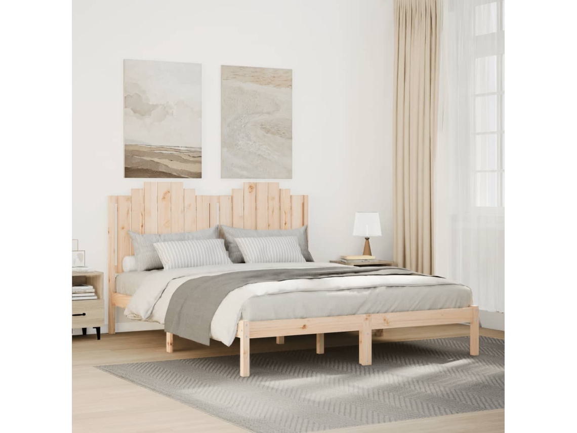 Cama Extra Longa Sem Colchão 160x220 Cm Madeira Maciça