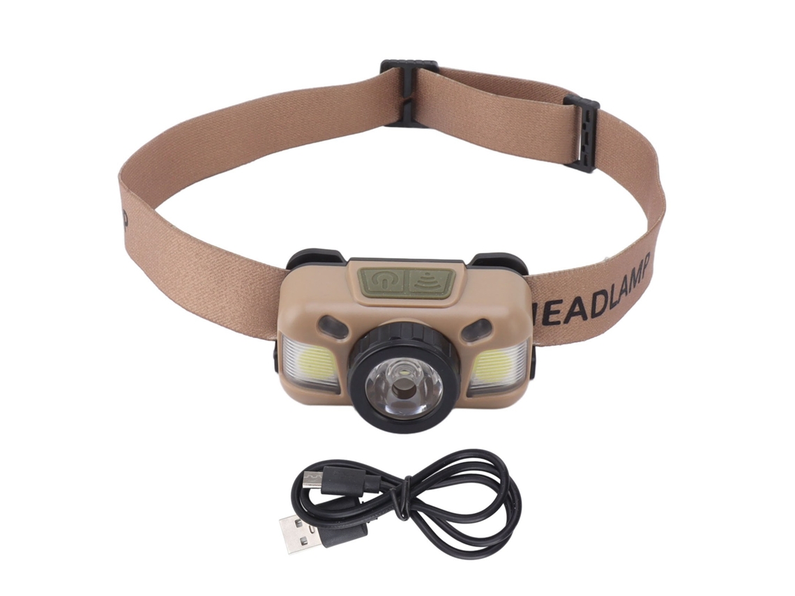 Lanterna de Cabeça Led Recarregável Ipx4 Modo Dual Luz Branca para Camping Hiking Running Ciclismo | S/MARCA