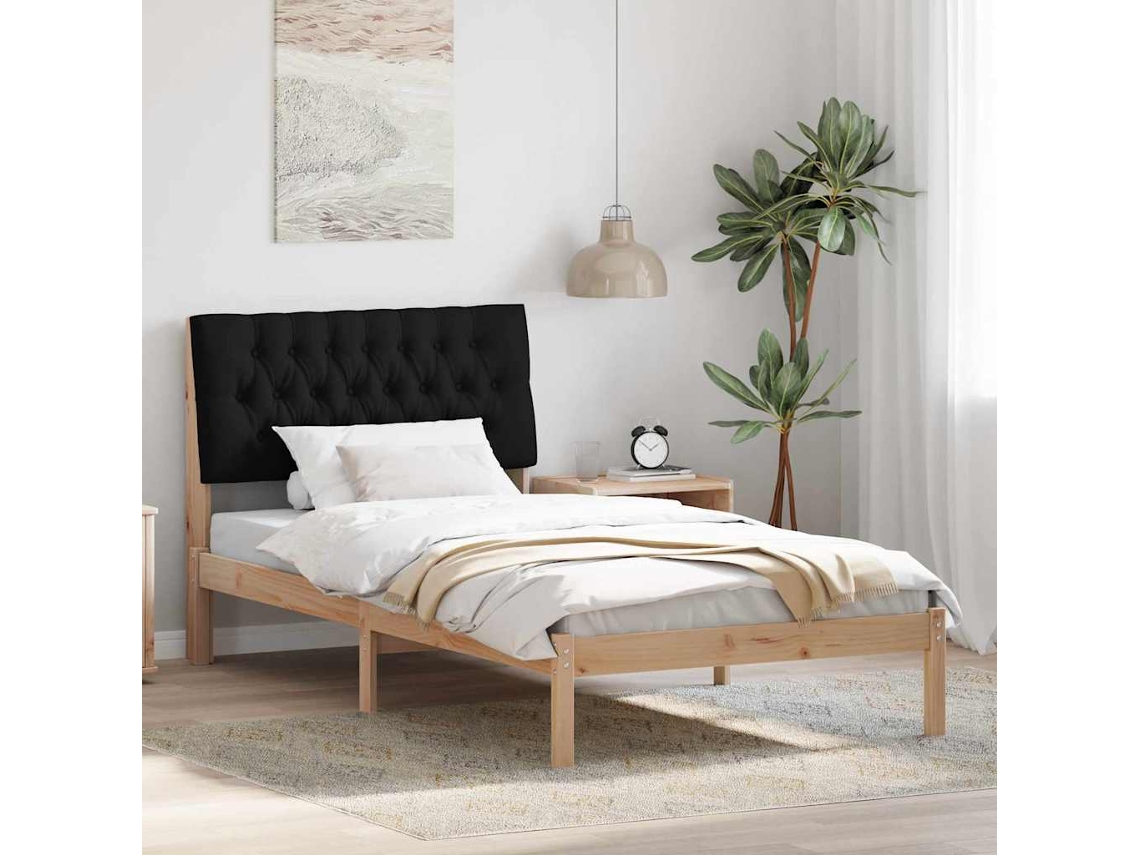 Vidaxl Estrutura De Cama Com Cabeceira Estofada Castanho 100 X 200 Cm