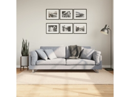Vidaxl Tapete Pelo Curto Macio E Lavável Huarte 140x200 Cm Bege