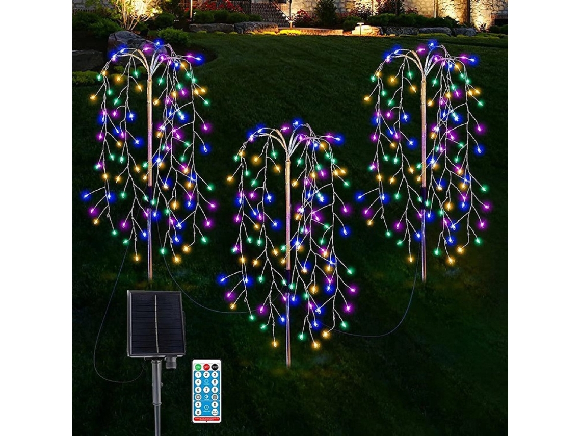 TRUYUETY 300 Led Solar Firework Lights 3 Em 1 Para Exterior, Luzes De Jardim Solares Impermeáveis Com Efeitos Multicoloridos