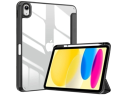 Capa Acrílica Giratória Suave Para Ipad 11.º/10.º Com Painel Traseiro Transparente E Função Auto Wake/sleep Preto Sfushos (2025)