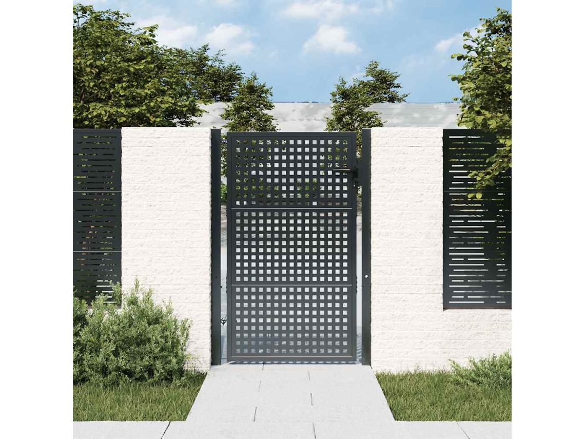 Vidaxl Portão De Jardim Em Aço Antracite 100x125 Cm