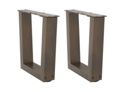 Vidaxl Pés Para Mesa De Centro Em Formato De V, 2 Peças, Aço Natural, 30x(30-31,3) Cm, Aço