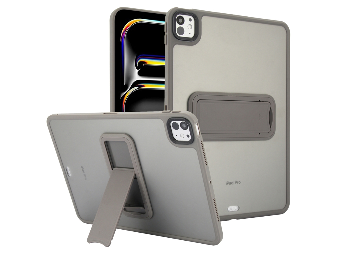 Capa Protetora Fosca Com Suporte 10.2 Transparente, Capa Completa À Prova De Choque, Cinza - Ipad Mini 4/5