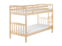 Beliche Compacto Para Quarto Infantil Beliani Revin De Madeira De Pinho Castanho Claro 90x200