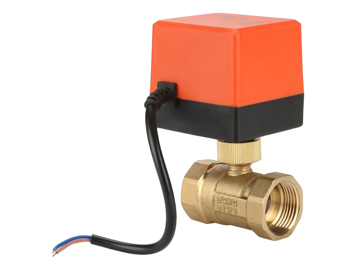 Válvula De Esferas Elétrica De Cobre Laxiscreed De Duas Vias Com Controlo De Um Ponto E Três Fios