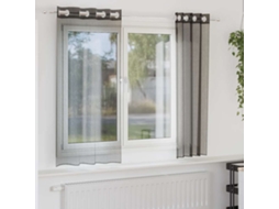 Vidaxl Cortinas De Voile Com Ilhós 2 Pcs Preto 140x175 Cm