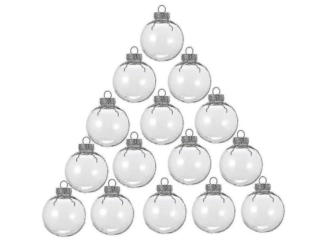 Conjunto De 15 Bolas De Natal Redondas E Transparentes, Para Encher E Decorar Sua Árvore De Natal. Feitas De Plástico. Hengjian