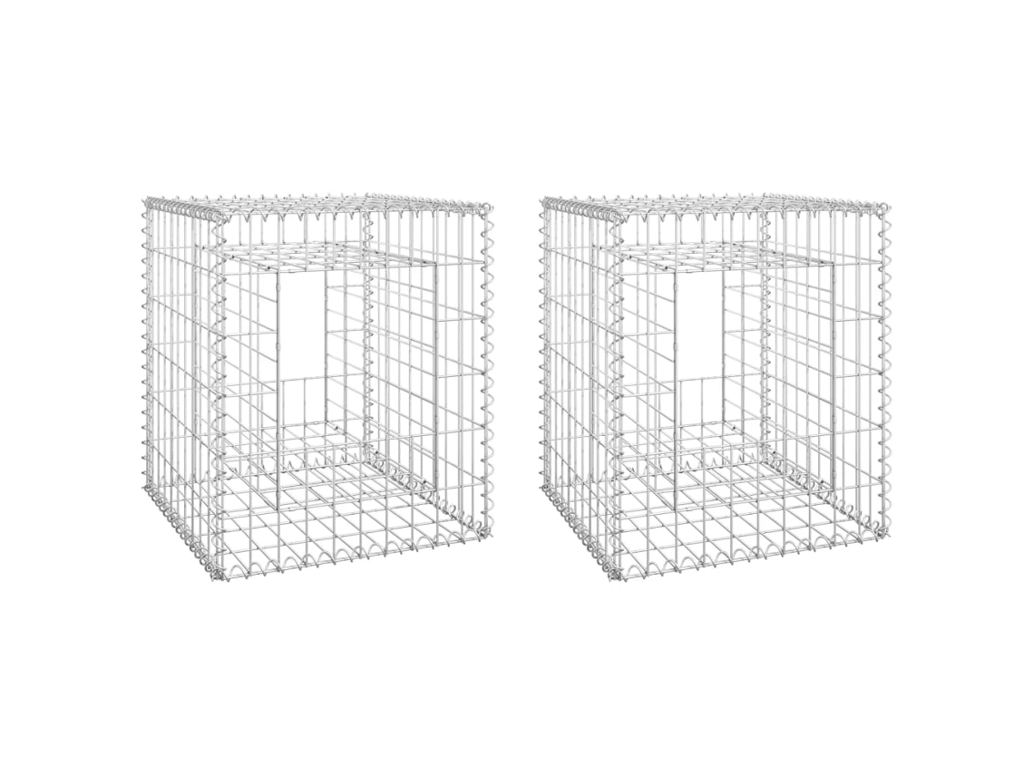 Gabion Basket Post, Gabion Basket Posts Vidaxl Prateado Ferro (50 X 50 X 60 Cm)