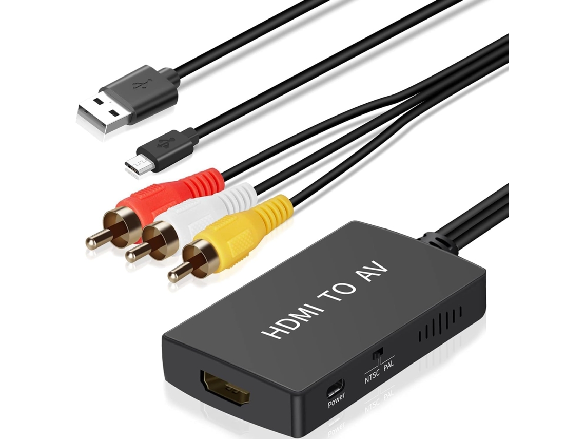Conversor Hdmi Para Rca Com Cabo Hdmi, Av Composto Cvbs