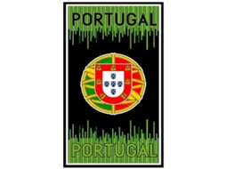 Toalha De Praia Microfibra Escudo Portugal Preta E Verde