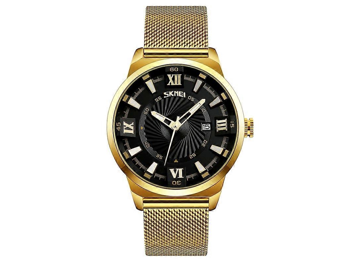 Relógio De Pulso Masculino Skmei 9166, Estilo Fashion, Resistente À Água Até 30 Metros, Com Movimento De Quartzo E Estrutura Metálica.