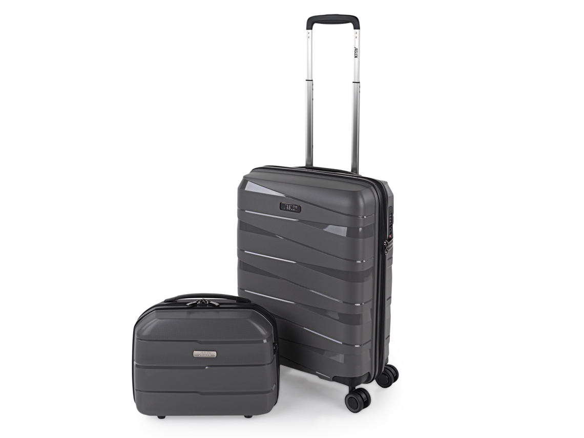 Conjunto de Malas Rígidas Pp JASLEN Stuttgart Marrom Metálico 38X54X19 Cm 33L