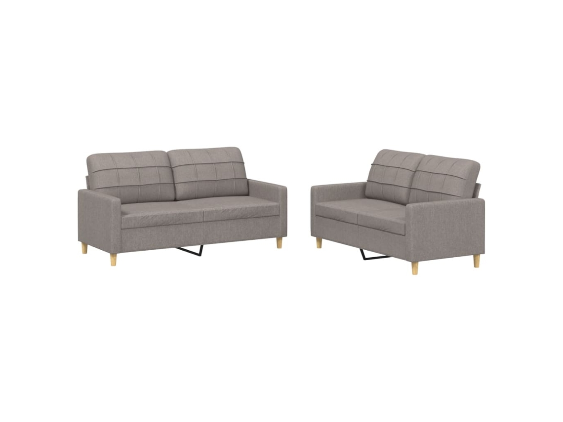 Sofa Set, Sofa Sets Vidaxl Cinzento-acastanhado Tecido (n/a)