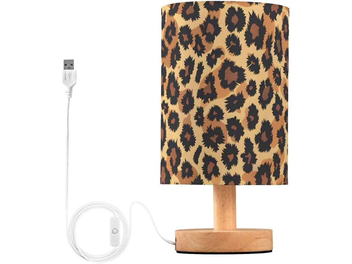 Abajur De Cabeceira Mnsruu Com Estampa Girafa Led Cúpula Tecido Pequeno Para Quarto E Sala Estar Lâmpada Inclusa