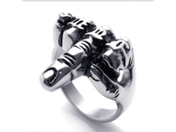 Anillo De Moda Rock Para Hombre Con Diseño Geométrico De Acero Zinc En Plata Modelo D244 14 D244-plata