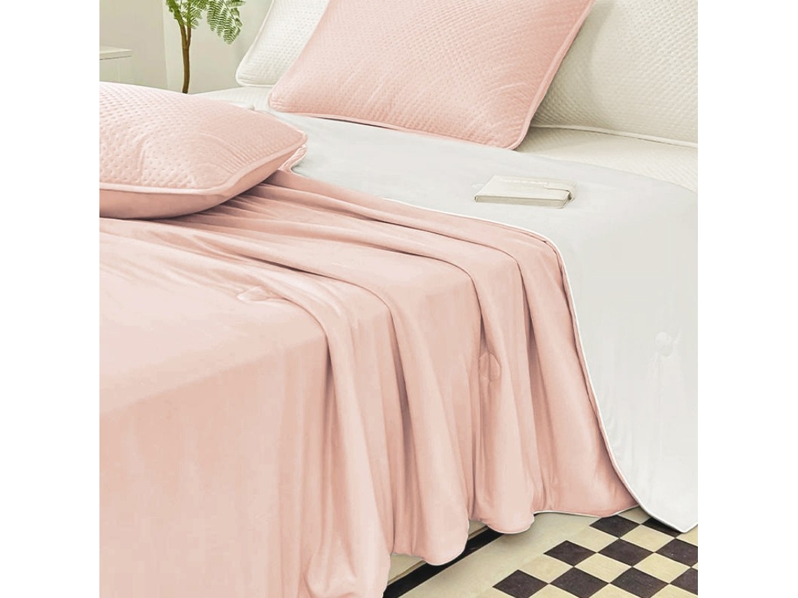Manta Refrescante (150x200cm) Para Quem Sente Calor Ao Dormir, Suave, Leve E Refrescante (95% Poliéster + 5% Elastano) Rosa Hexinyigjly