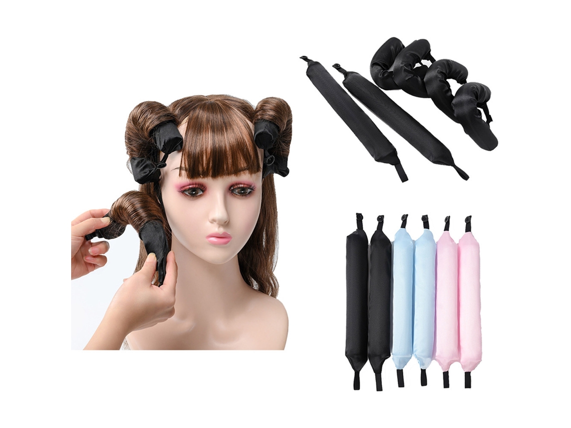 2026 6 Piezas Set de Rizos para Cabelo Lazy com Rodillos de Espuma com Botão para Ondas Grandes e Onduladas Ferramenta de Rizado