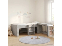 Vidaxl Cama Alta Para Crianças Com Mesa 2 Unid. Sonoma Cinzento