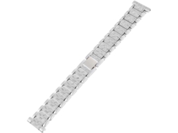 Pulseira De Metal Com Strass Prateada 22 Mm Para Smartwatch, Elegante