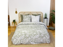Conjunto De Cama Reversível Com Estampa Vegetal Para 2 Lugares