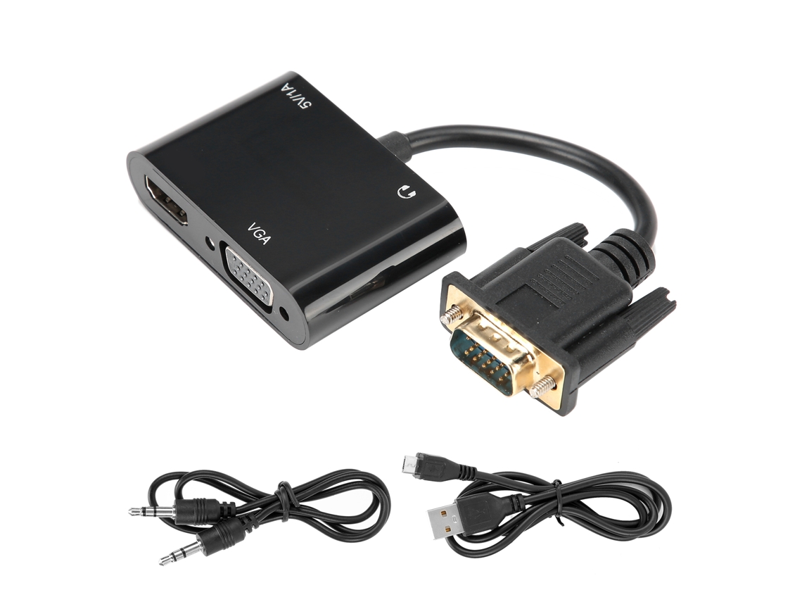 Adaptador Vga Para Hdmi (conversão 3 Em 1 Com Saída De Áudio)