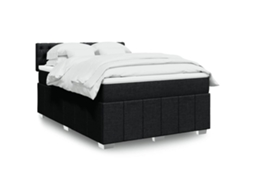 Vidaxl Cama com Molas/colchão 140x190 Cm Tecido Preto