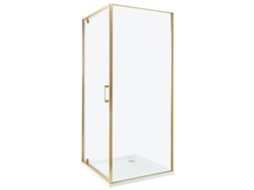 Cabine De Duche Beliani Darli De Vidro De Segurança (temperado) Dourado 80x80x185
