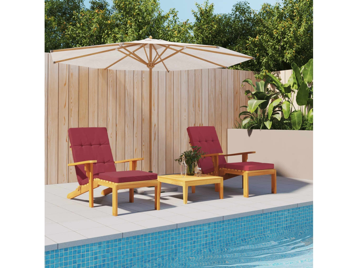 Vidaxl Almofadões P/ Cadeira Terraço 2pcs Tecido Oxford Vermelho Tinto