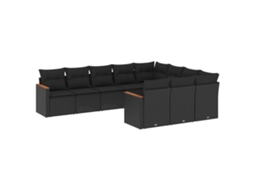 Garden Sofa Set, Garden Sofa Sets Vidaxl Preto Rattan / Vime (n/a)