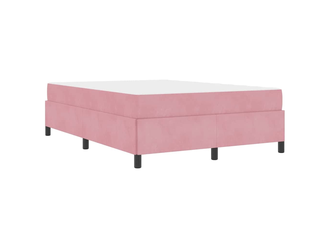 Conjunto 1 Estrutura Da Cama Vidaxl Rosa Tecido (160 X 200 Cm)