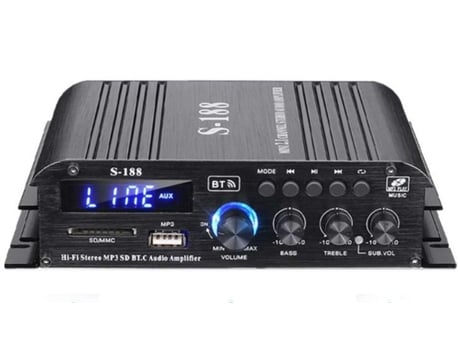 Amplificador 2.1 2X 40W + Subwoofer 1X 80W 12V / 220V