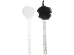 Conjunto De 2 Escovas Banho Esfoliantes Com Cabo Longo, Bucha Vegetal Dupla Face Para Limpeza Profunda E Suave, Escova