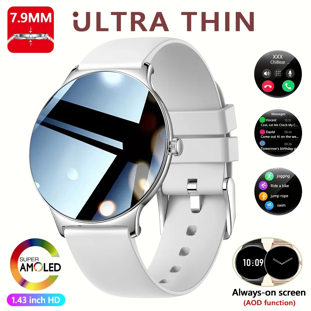 (prateado) Smartwatch Esportivo, 1,53 Polegadas, Chamadas Bluetooth