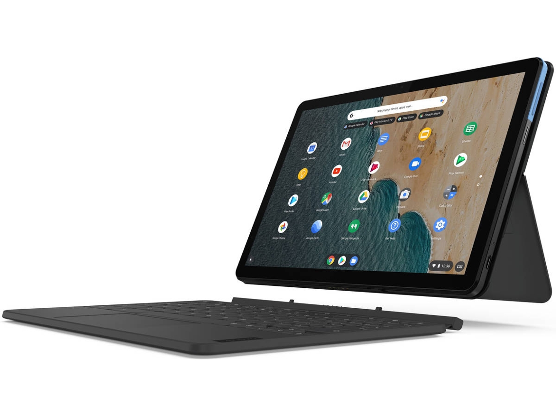 Portátil Híbrido LENOVO IdeaPad Duet Chromebook (10.1'' - MediaTek P60T - RAM: 4 GB - 128 GB eMMC - ARM Mali-G72 MP3)