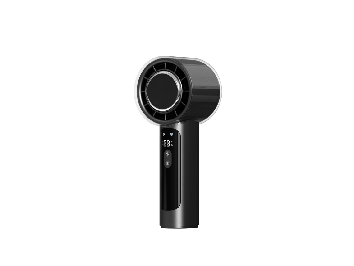 Ventilador Portátil De Alta Velocidade, Com Estrutura Metálica E Visor De Led