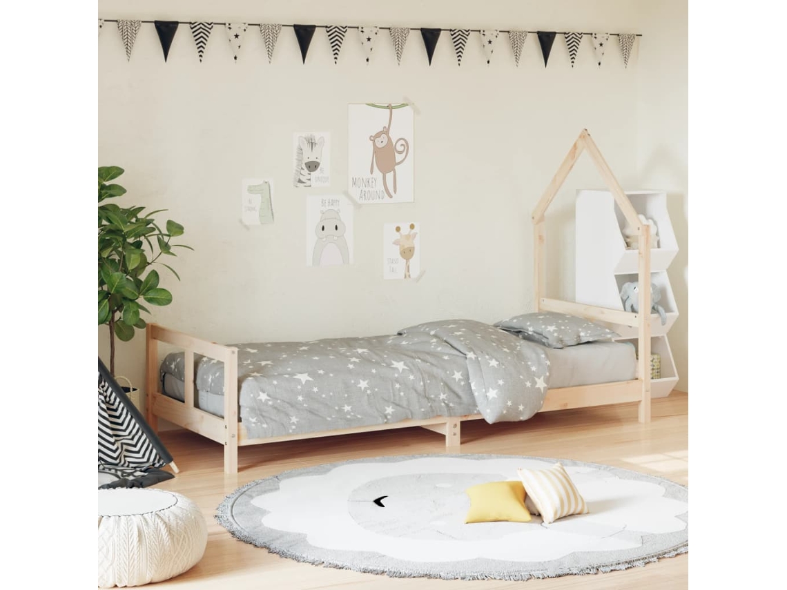 Vidaxl Estrutura De Cama Infantil 80x200 Cm Madeira De Pinho Maciça