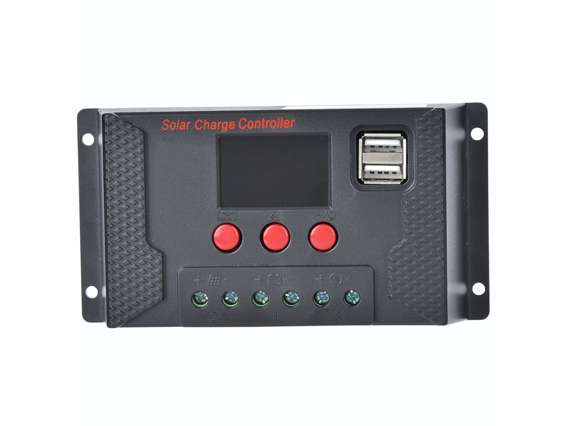 Controlador de Carga Solar para Painel Fotovoltaico, Sistema de Carregamento de Bateria de Lítio, 12v/24v, 30a