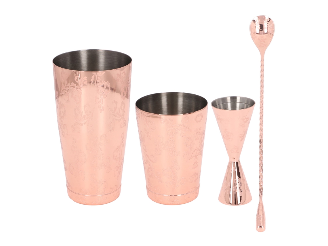 Nova Line conjunto Shaker Coquetel Boston Aço Inox 304 Multifuncional Design Vintage com Coador