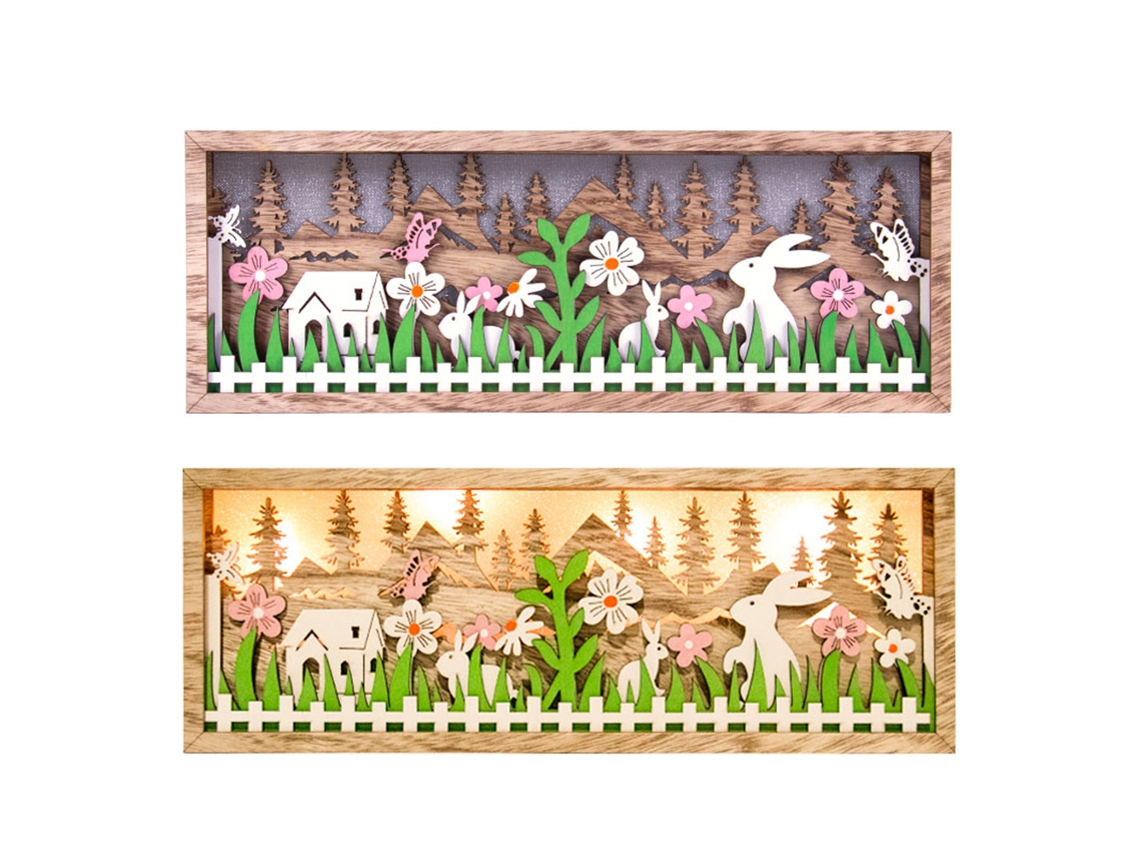 Modelo Coelho Oco Páscoa Luz Led Decoração