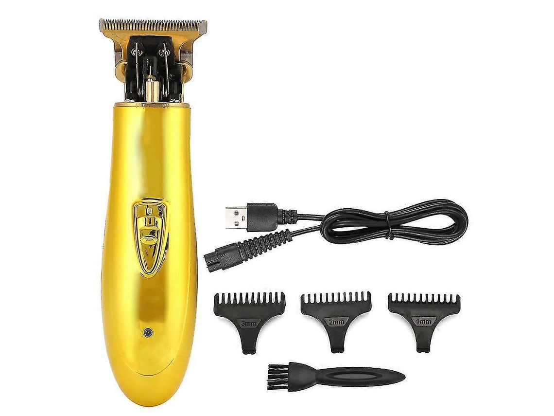 Máquina De Cortar Cabelo Sem Fio Dourada, Com Pentes Ajustáveis