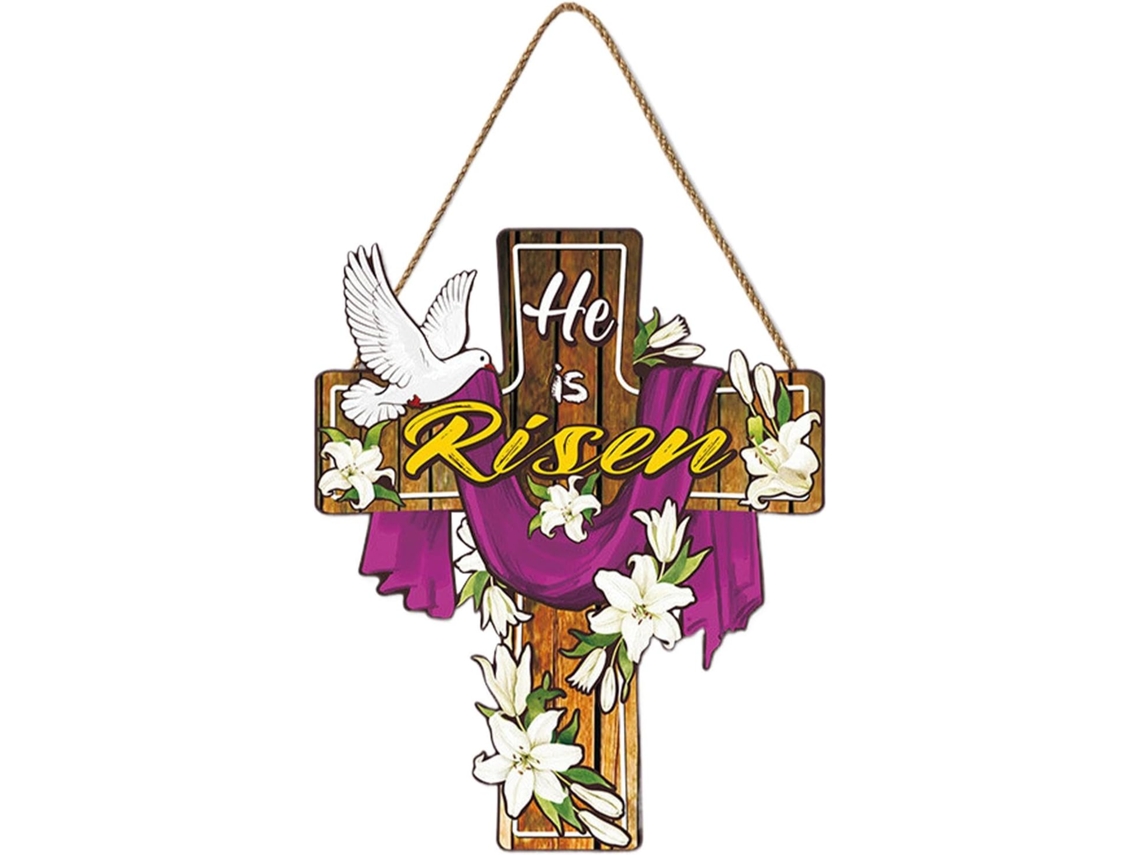 Placa De Madeira Para Porta. Ela Ressuscitou, Seja Bem-vindo! | Cordão Incluso.