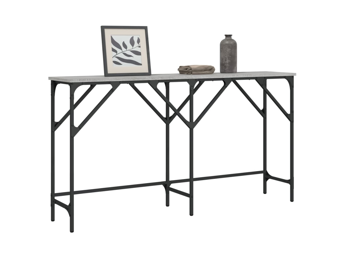 Vidaxl Mesa Consola 140x29x75 Cm Derivados De Madeira Cinzento Sonoma