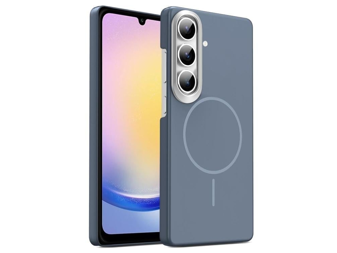 Capa Para Samsung Galaxy A25 5g Fina Circular Magsafe À Prova De Choque Dourada Em Policarbonato Cinza Carbono